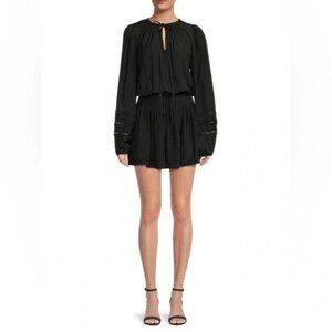 Ramy Brook Rosey Mini Blouson Dress, Black NWT